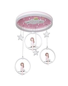 Kids pendant light, Led, with girl, changing color