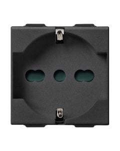 Shuko socket universal, Vimar, NEVE, 2P+T, 16A, 2M, black