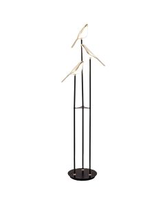 Floor Led light with birds, 30 W, 4000K, 30x152 cm, black and gold