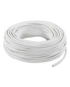 Round flexible electric cable covered in fabric,H03VV-F 2x0.75 - ø 6.2mm, 3m, white