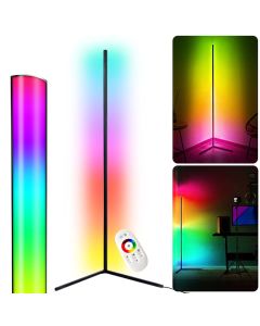 Floor led light,RGB remote control, iron/aluminium, black