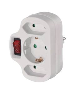 P00282 - ADAPTOR 2+1 WITH SWITCH SCHUKO