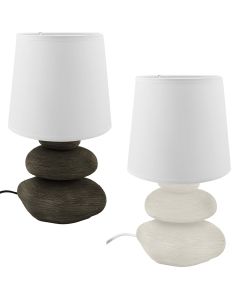 Table light, E14, H29.5cm x D16 cm, ceramic/polyeseter/cotton, cream.