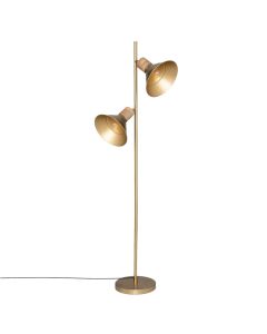 Floor light, E27, H151cm x W63 cm, metal/marble, Gold