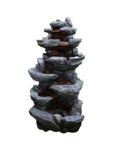 Polyresin fountain W/six LED with water pump 10m cable. Product size:82x63x159cm