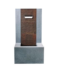 ZINC & POLYRESIN FOUNTAIN, rectangle, W/Strip LED with water pump 10m cable. Product size: 45x26x91cm