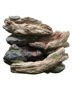 Polyresin fountain "Stone" W/three LED with water pump 10m cable. Product size:54x31x41cm