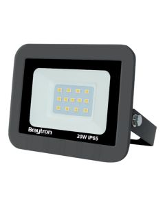 Floodled, Braytron, 20 W, grey, 1620lm, 3000K. IP65.