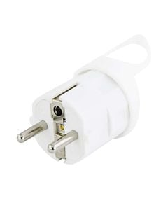 Angle plug for extension cable, 90°, 3680 W, 16 A, 250 V, white
