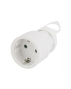Straight schuko socket, 16A, 2570 W, 250 V, white