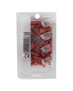 Fully isulated terminal, female, 0.25-1.5 mm2, red