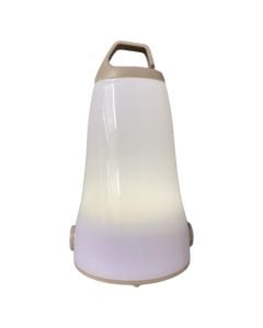 Camping lamp, plastic, white/grey, 7.8x14cm, 3 functions, 3xAAA