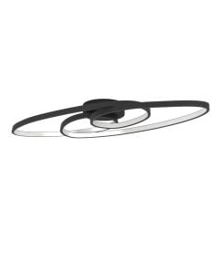 Ceiling light, LED, 38W, black, 120x30cm