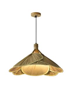 Hanging light, E27, straw, 60x30cm