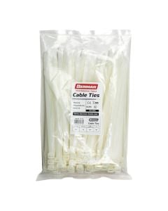 Plastic tape, Benman, 250mmX3.6mm, 100 pieces, white