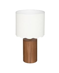 Table light, E14, H.59cm, textile/wood,brown