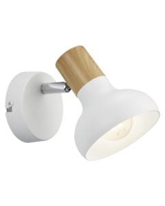 Wall light Latika, 1xE14, H.16.5cm, D.10cm, Metal, white