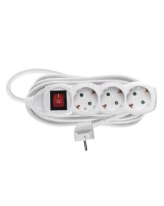 Power cord,3M, 5meter, 3x1.5mm, switch, white