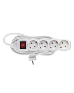 Power cord,4M, 5meter, 3x1.5mm, switch, white