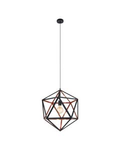 Hanging light, E27, D. 46cm, metal, brown