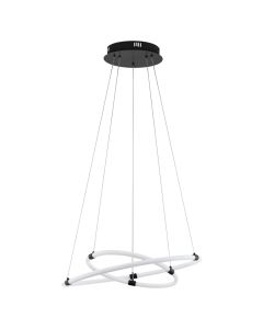 Hanging lamp, LED, D.60cm, metal/plastic, white