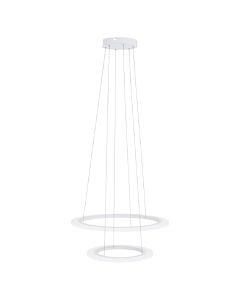 Hanging lamp, LED, 4000lm, 3000K, aluminum/plastic, D.60cm, white