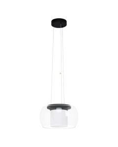 Hanging lamp, LED, RGB, D.40cm, glass, transparent, APP control/remote control