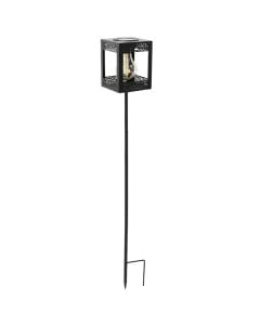Solar panel light, 10x10x80cm, black, plastic