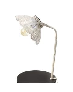 Table lamp, side handle, D.21, H.47cm, white, 3xAA