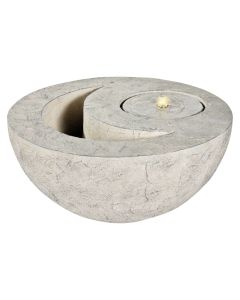 Fountain with lighting, glass fiber reinforced cement, 66x31x66cm, 6LED, grey