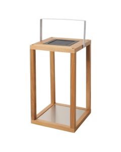 Solar panel light, 22x22x40cm, warm white, metal/glass