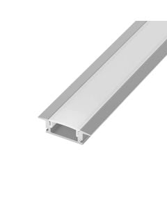 channel for LED strip, for gypsum, 2000x24.5x7mm, aluminum, silver