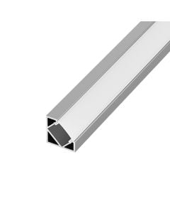LED strip channel, corner, 2000x18x7mm, aluminum, silver