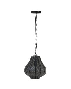 Pendant lamp, E27, metal, matt black, D.30cm, H.27cm