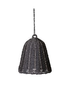 Pendant lamp, E27, natural thread, black, D.37cm, H.34cm