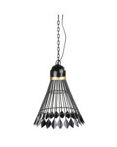 Pendant light, E27, metal, Black, 39x50cm