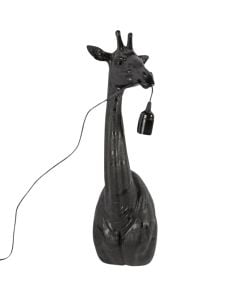 Wall lamp, giraffe decor, E27, polyresin, black, 61cm