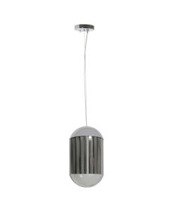 Pendant light, E27, metal, grey/chrome, 24x45cm