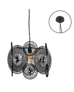 Pendant lamp, E27, metal, black, D.40cm, H.40cm