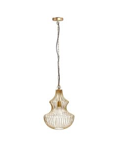Pendant lamp, E27, metal, gold, D.35cm, H.47cm