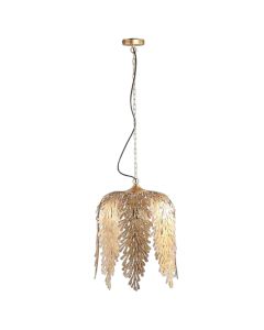 Pendant lamp, E27, metal, gold, D.45cm, H.58cm