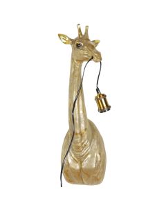 Wall lamp, giraffe shape, E27, polyresin, gold, H.61cm