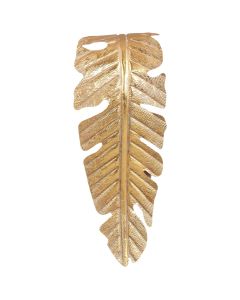 Leaf-shaped wall lamp, E27, metal, gold, 16.5x41cm
