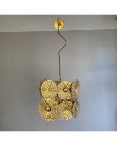 Pendant lamp, E27, metal, gold, 44x43cm