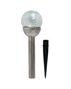 Solar panel light, 8x34cm, glass globe, 600mAh