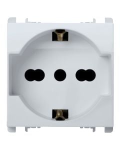 Universal socket outlet, 2P+E, 16A, white, Simon Urmet