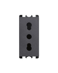 Bivalent socket, 2P+T, 16A, anthracite, Simon Urmet