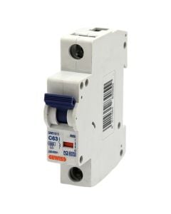 GEWISS magneto-thermal circuit breaker, 1M, C, 63A, 6kA