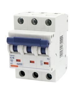 GEWISS magneto-thermal circuit breaker, 3M, C, 16A, 6kA
