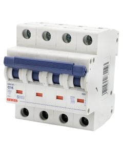 GEWISS magneto-thermal circuit breaker, 4M, C, 16A, 6kA